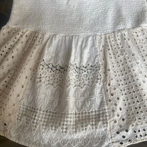 by Anthropologie delicate cream eyelet smocked camisole. NWT